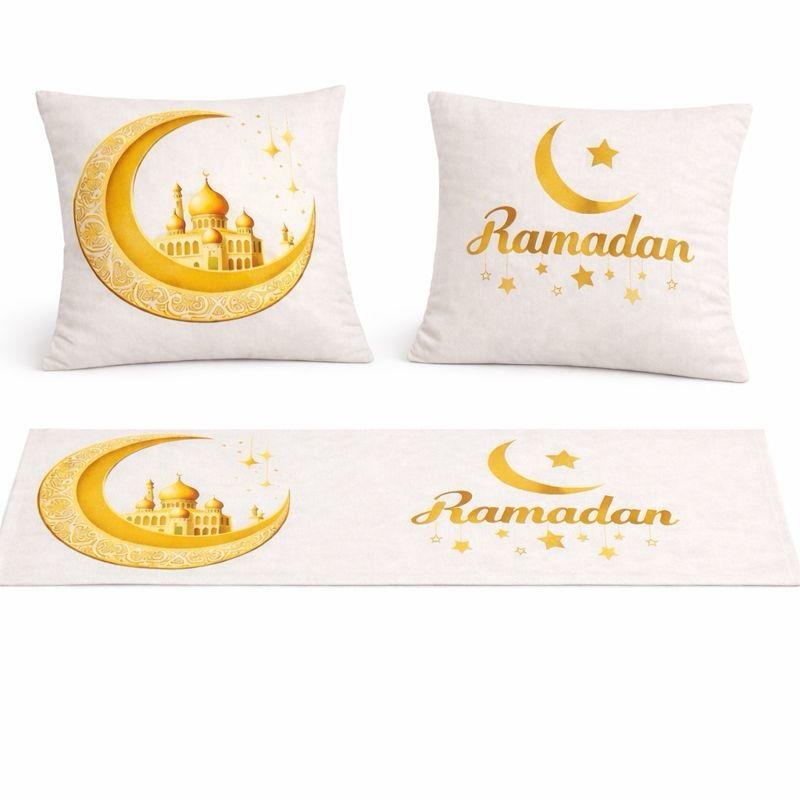 Ramadan Tablecloth – Elegant Ramadan Dining Table Cover Halal Design
