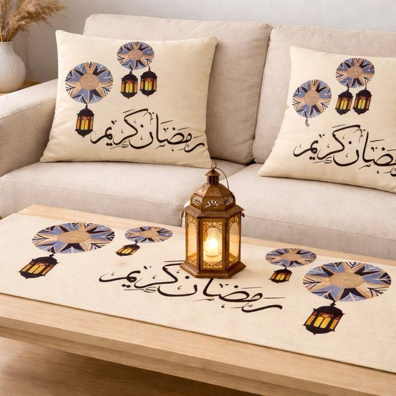 Ramadan Tablecloth – Elegant Ramadan Dining Table Cover Ramadan kareem Design