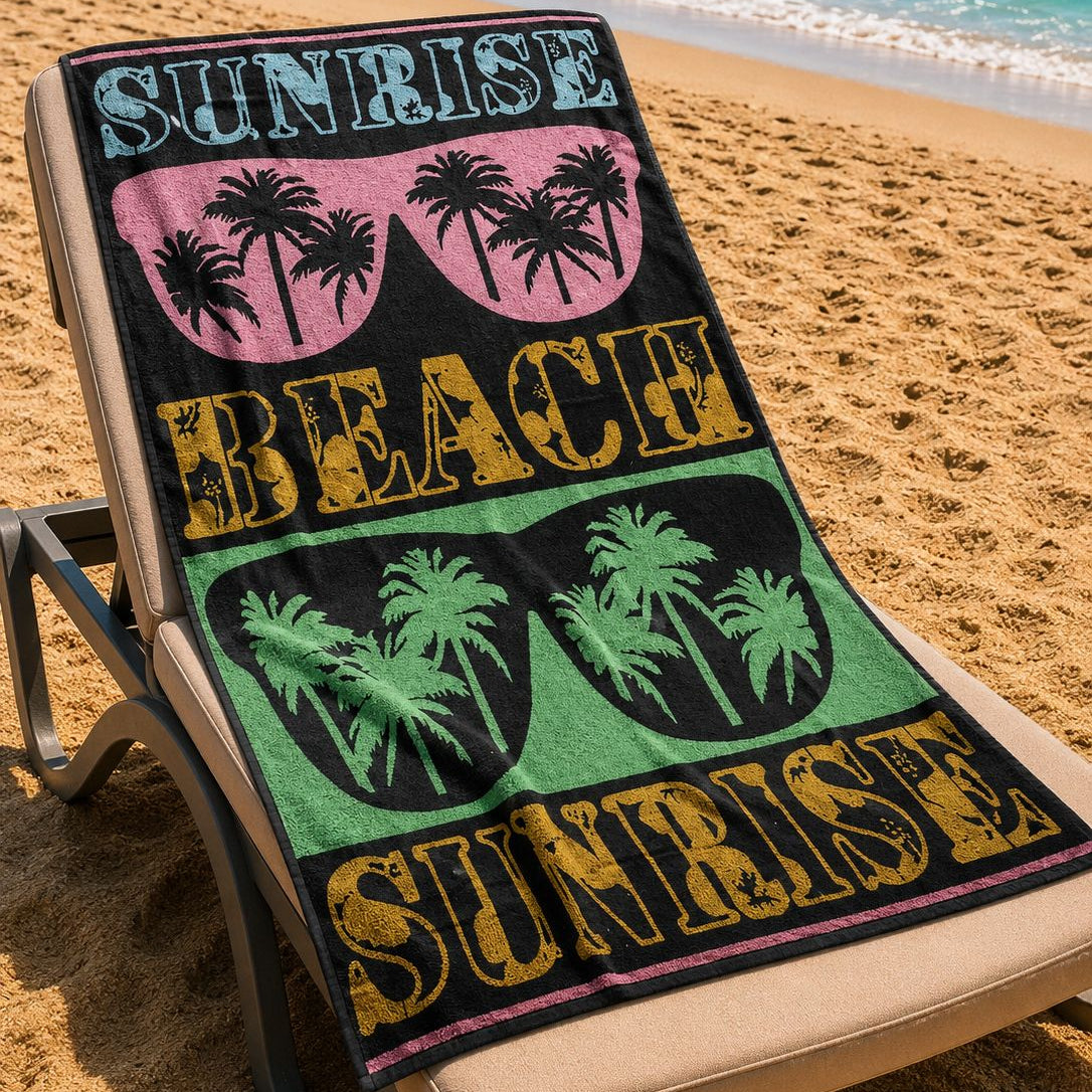 Beach Towel – Soft & Absorbent Sunset Design