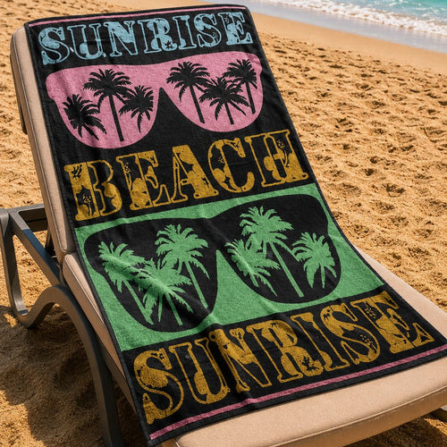 Beach Towel – Soft & Absorbent Sunset Design