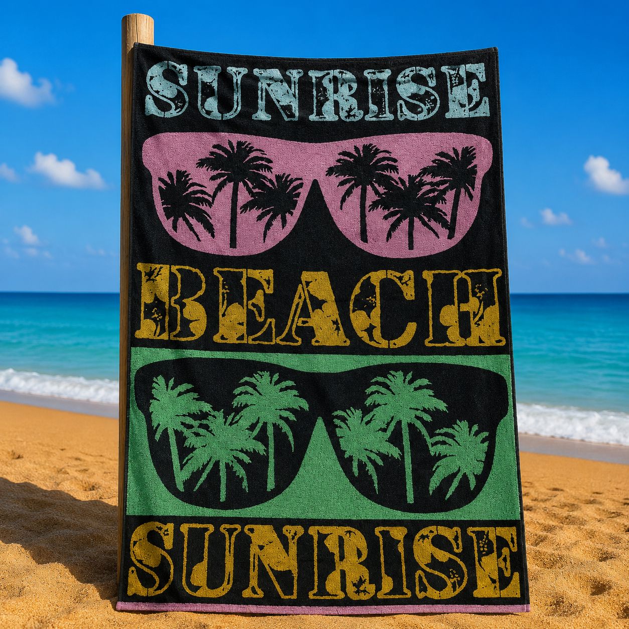 Beach Towel – Soft & Absorbent Sunset Design