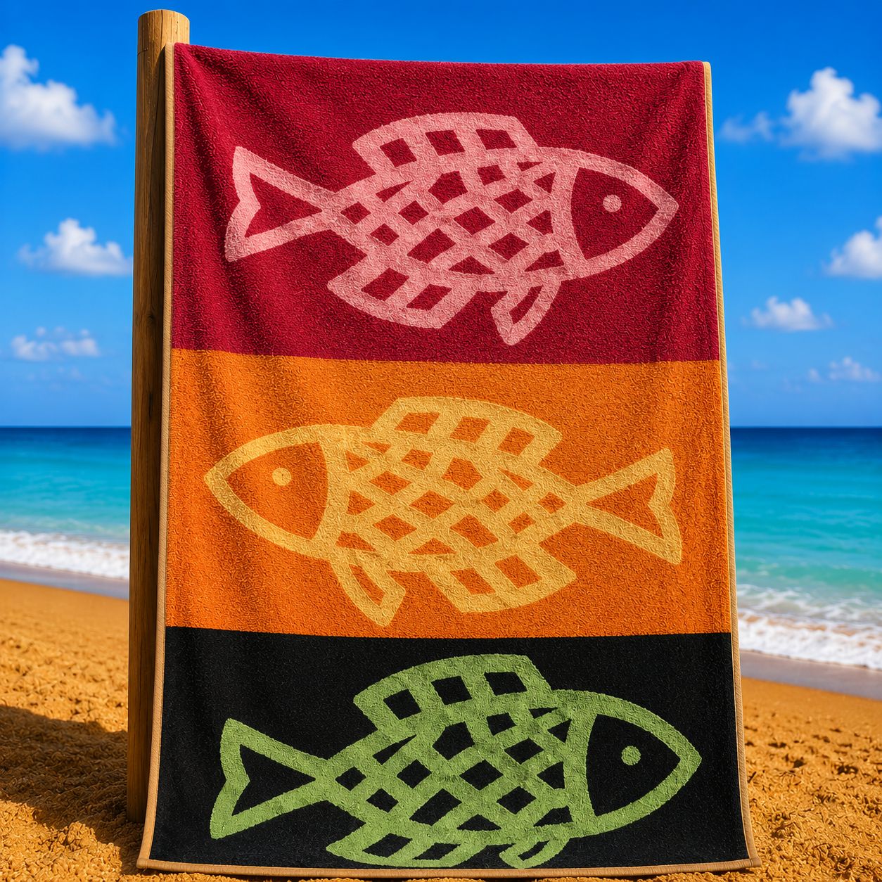 Beach Towel – Soft & Absorbent Sea Fish Design