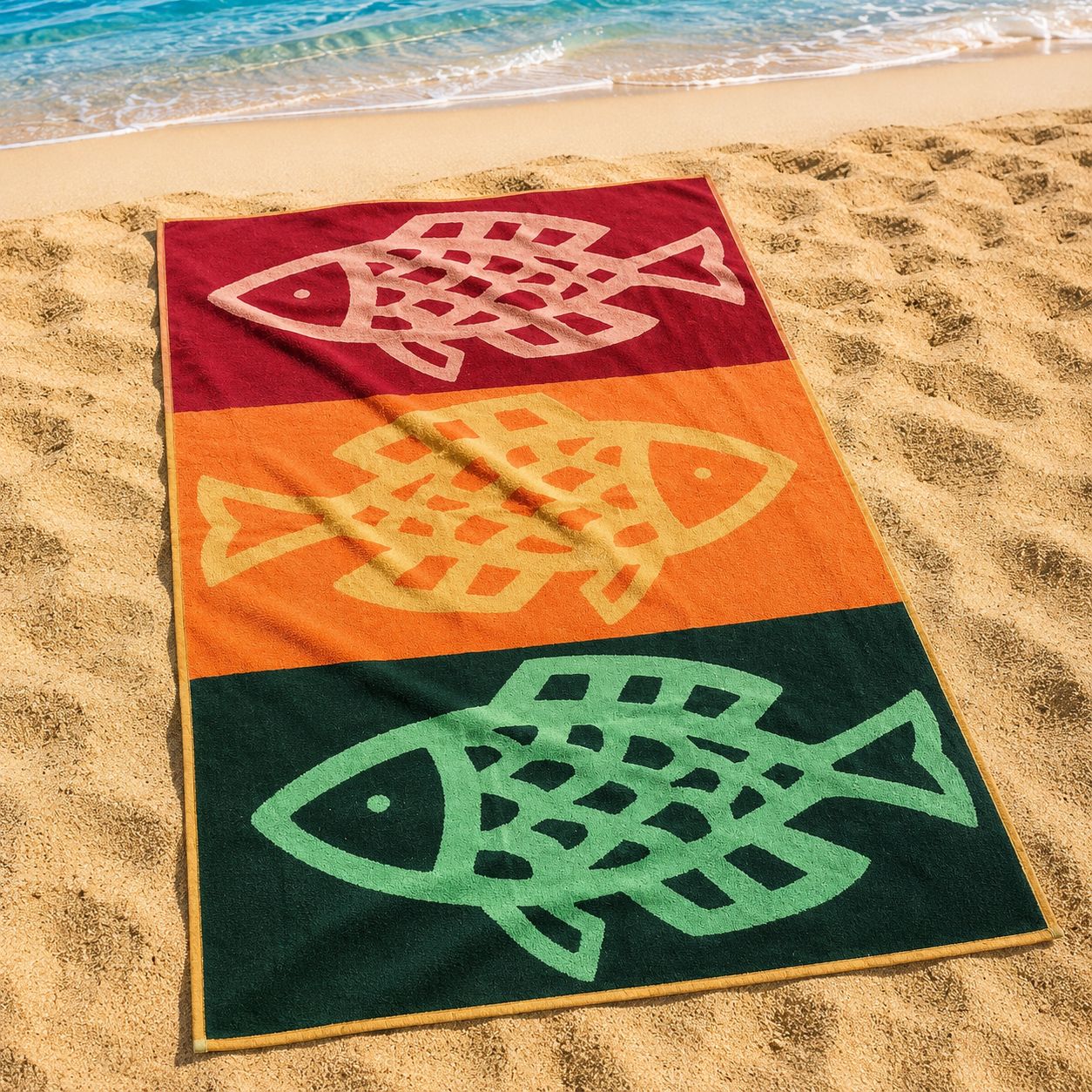 Beach Towel – Soft & Absorbent Sea Fish Design