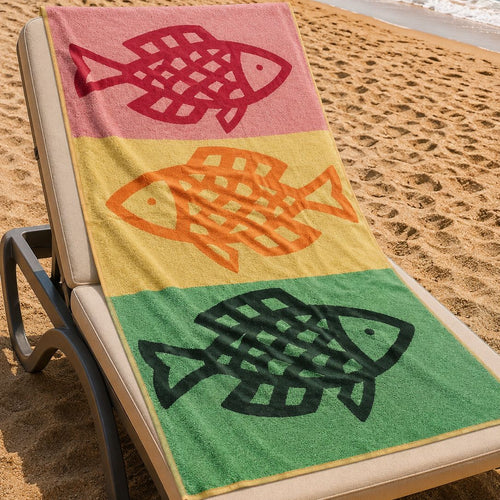Beach Towel – Soft & Absorbent Sea Fish Design