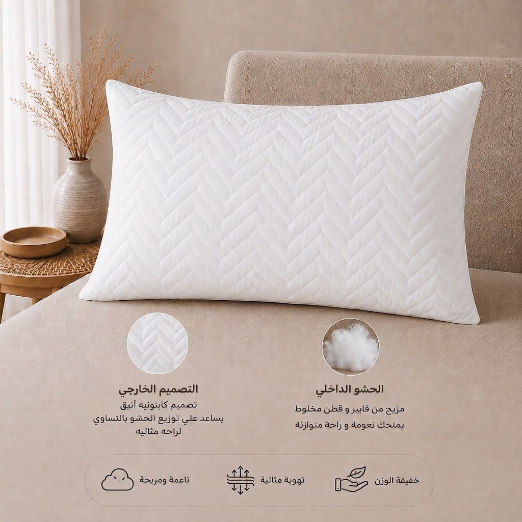 وسادة سرير مبطنة ناعمة – 2 قطعة – 800 جم