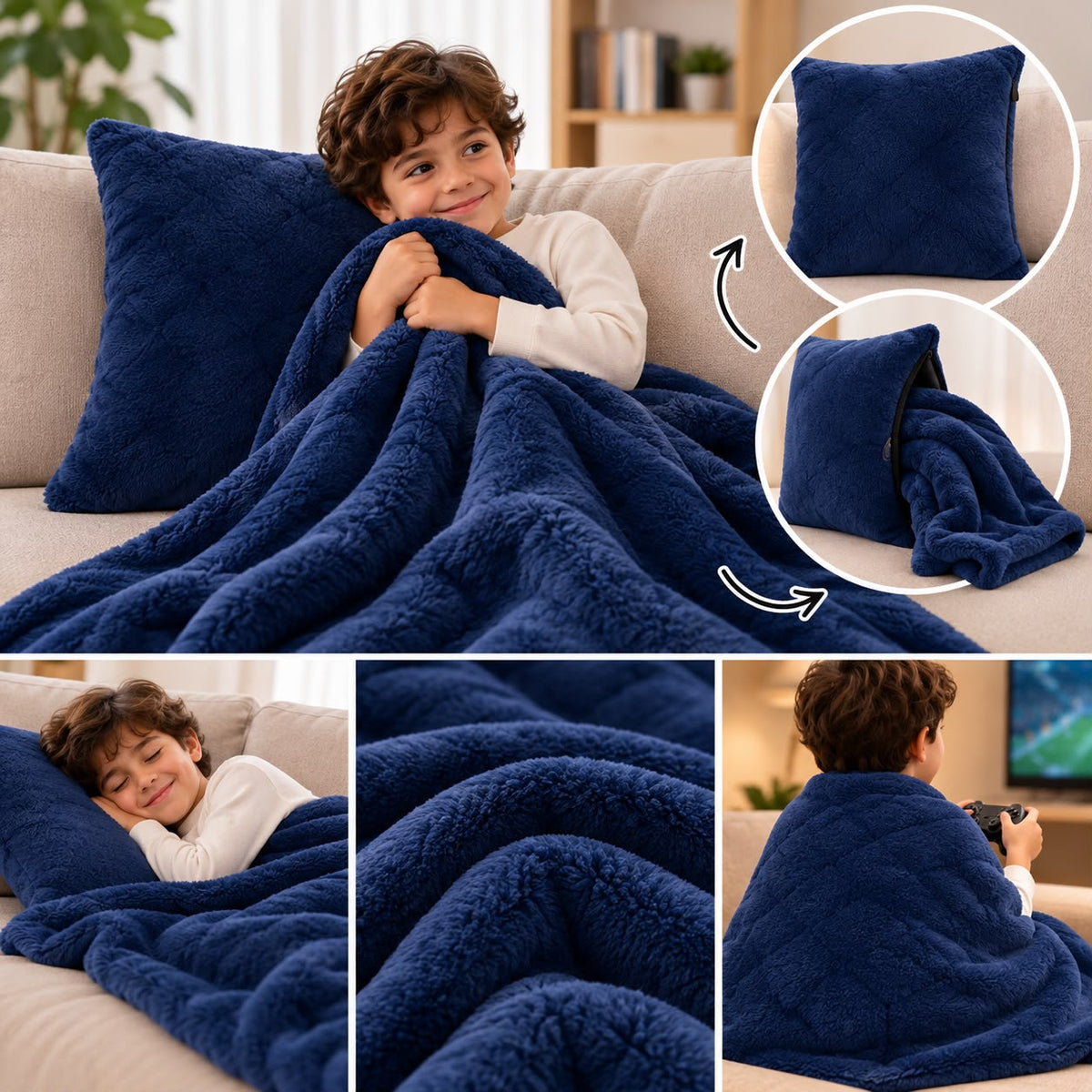 2-in-1 Multi-Purpose Light Blanket Cushion