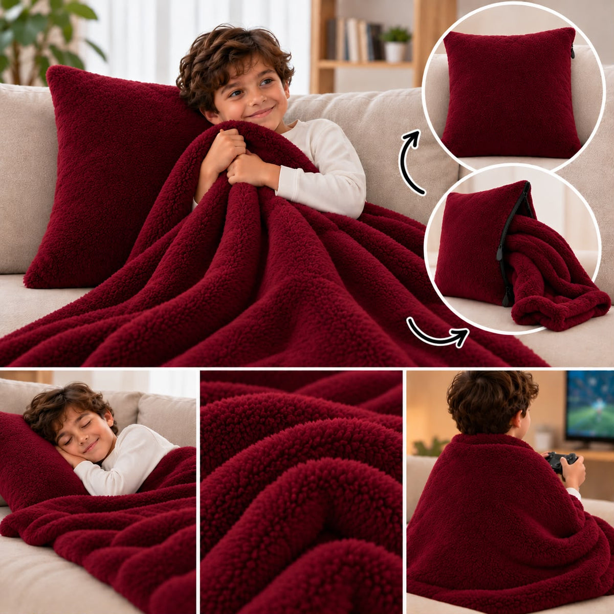 2-in-1 Multi-Purpose Light Blanket Cushion