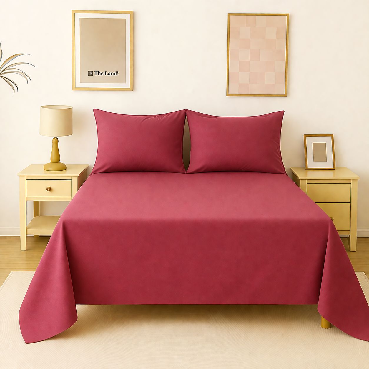 Flat Bed Sheet Set – Shades of Purple collection Plain Microfiber