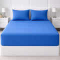 Fitted Bed Sheet Set – Soft & Breathable Shades of Blue Plain Microfiber