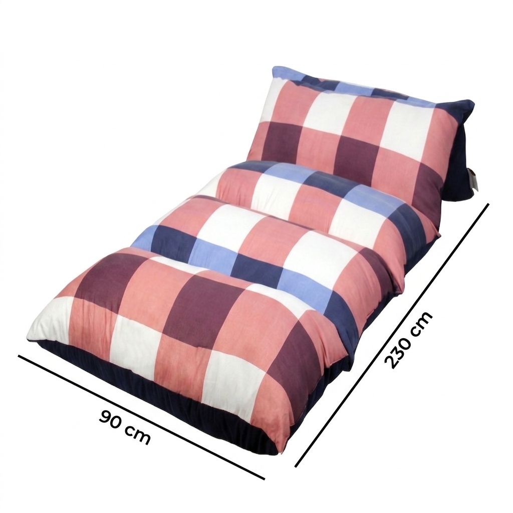 Floor Foldable Mattress (Caro Blue Design)