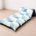 Floor Foldable Mattress (Blue Mix Design)