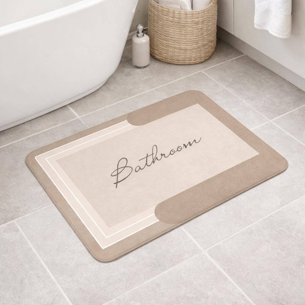 Bath Rug Printed Velvet , Non-Slip Soft,Quick Drying