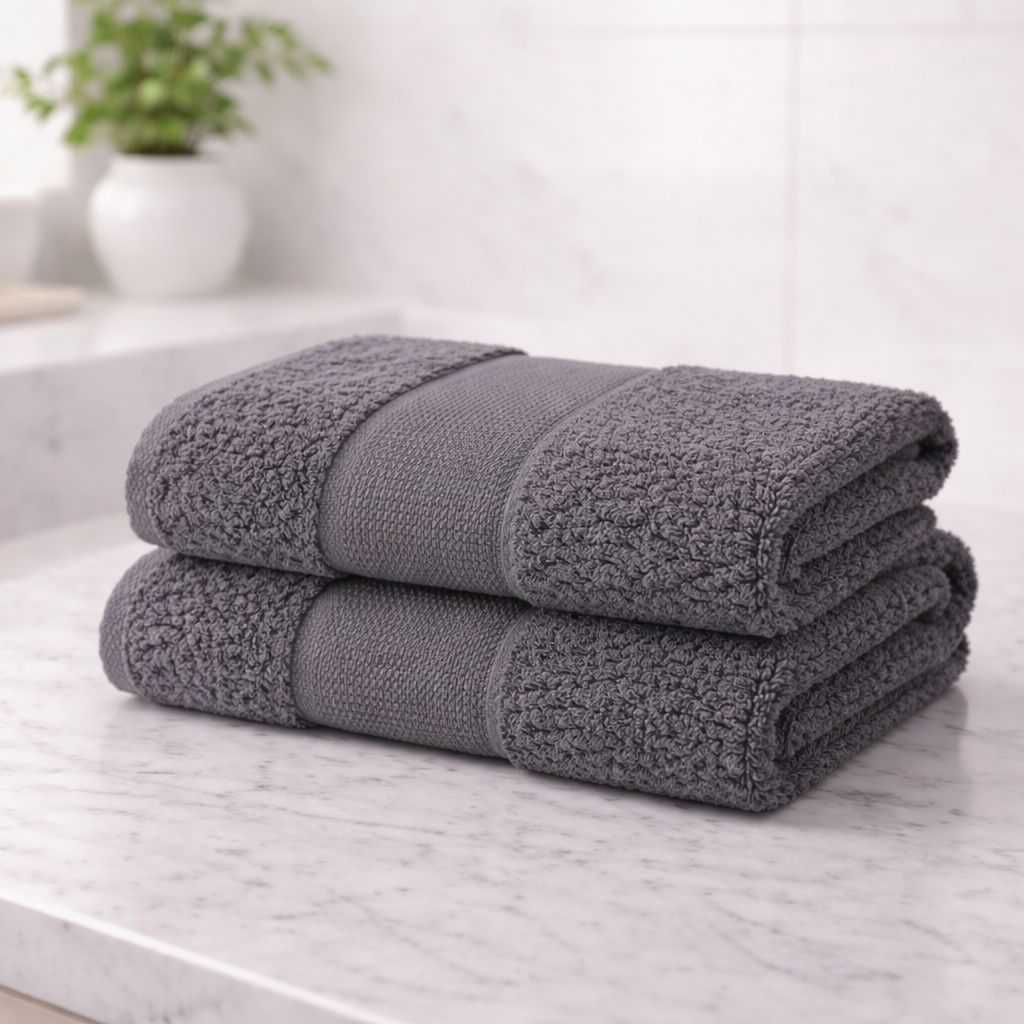 Pure Cotton Hand Towels–Grid Design 700 GSM