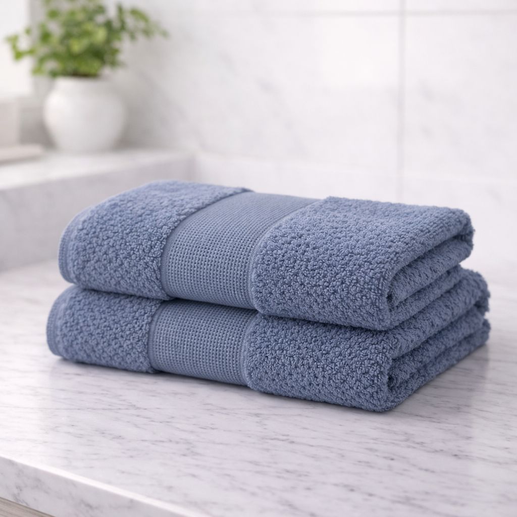 Pure Cotton Hand Towels – Grid Design 700 GSM
