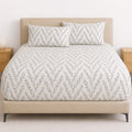 Gray Rose Fitted Bed Sheet Set – Soft & Breathable Blended Cotton