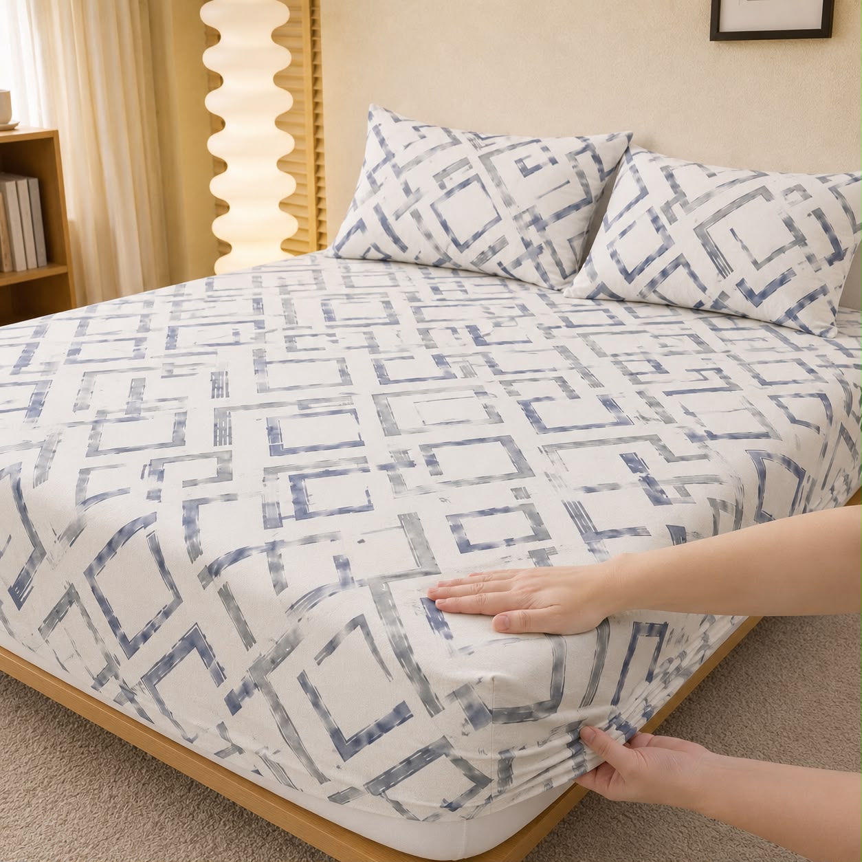 Seafoam Fitted Bed Sheet Set – Soft & Breathable Blended Cotton