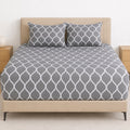 Gray Waves Fitted Bed Sheet Set – Soft & Breathable Microfiber