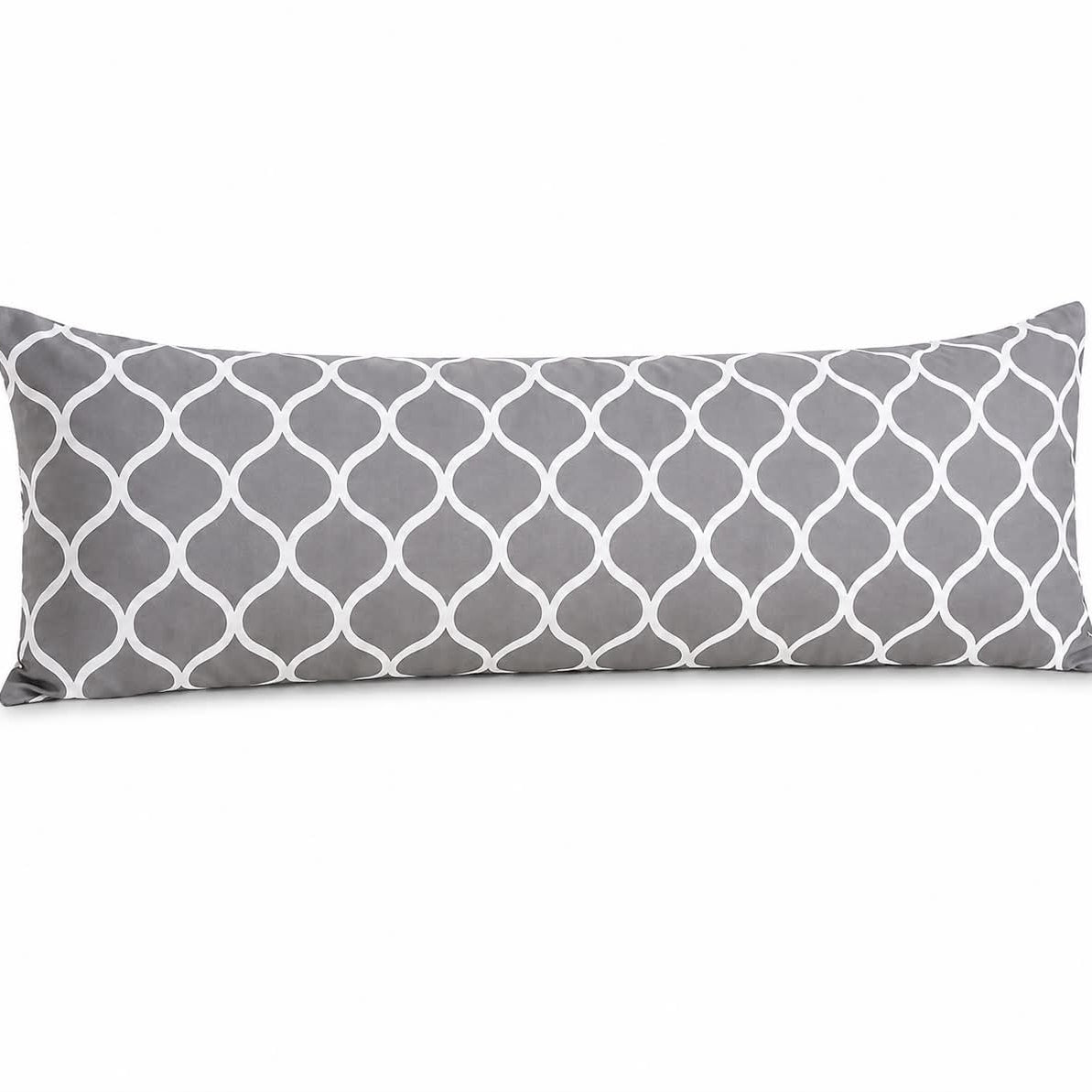 Gray Waves Long Pillowcase – Soft & Breathable Printed Microfiber