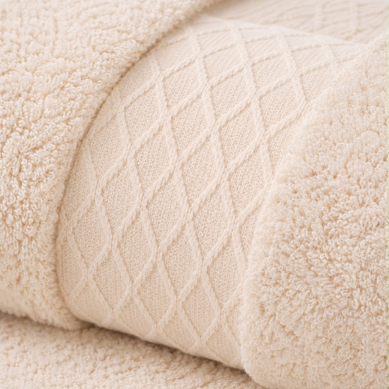 Towels Set 3pcs Cotton – Soft & Absorbent– Weaves Design 500 GSM