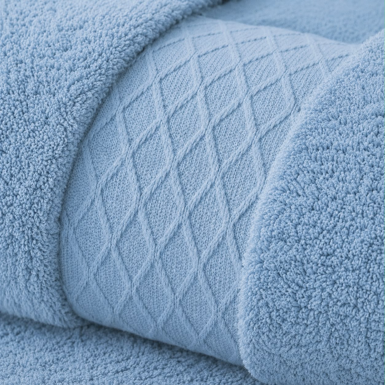 Towels Set 3pcs Cotton – Soft & Absorbent– Weaves Design 500 GSM