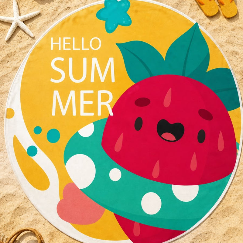 Beach Mat – Sandproof Outdoor Mat – Strawberry Design
