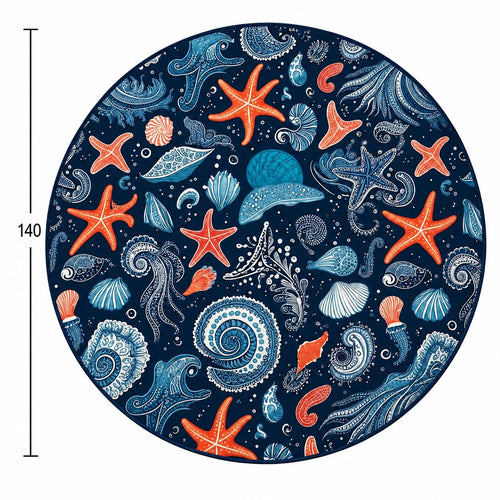 Beach Mat – Sandproof Outdoor Mat – Sea Shell Design