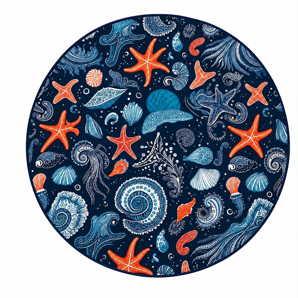 Beach Mat – Sandproof Outdoor Mat – Sea Shell Design