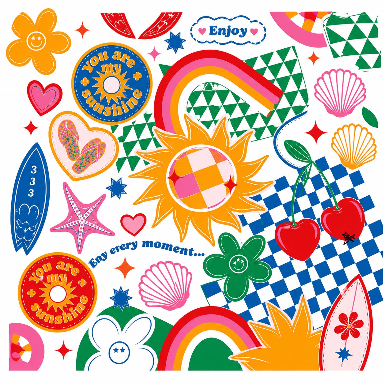 Beach Mat – Sandproof Outdoor Mat – Summer Pop Design