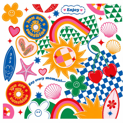 Beach Mat – Sandproof Outdoor Mat – Summer Pop Design