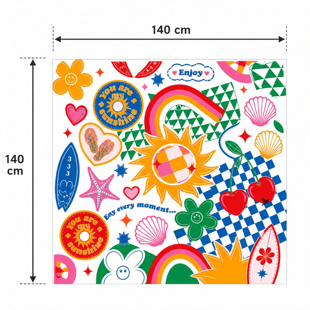 Beach Mat – Sandproof Outdoor Mat – Summer Pop Design