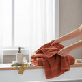 Pure Cotton Bath Towels – Grid Design 700 GSM
