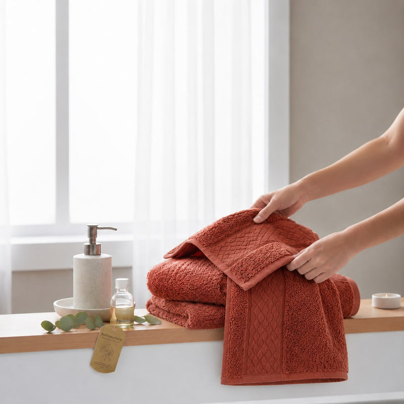 Pure Cotton Bath Towels–Weaves Design 500 GSM