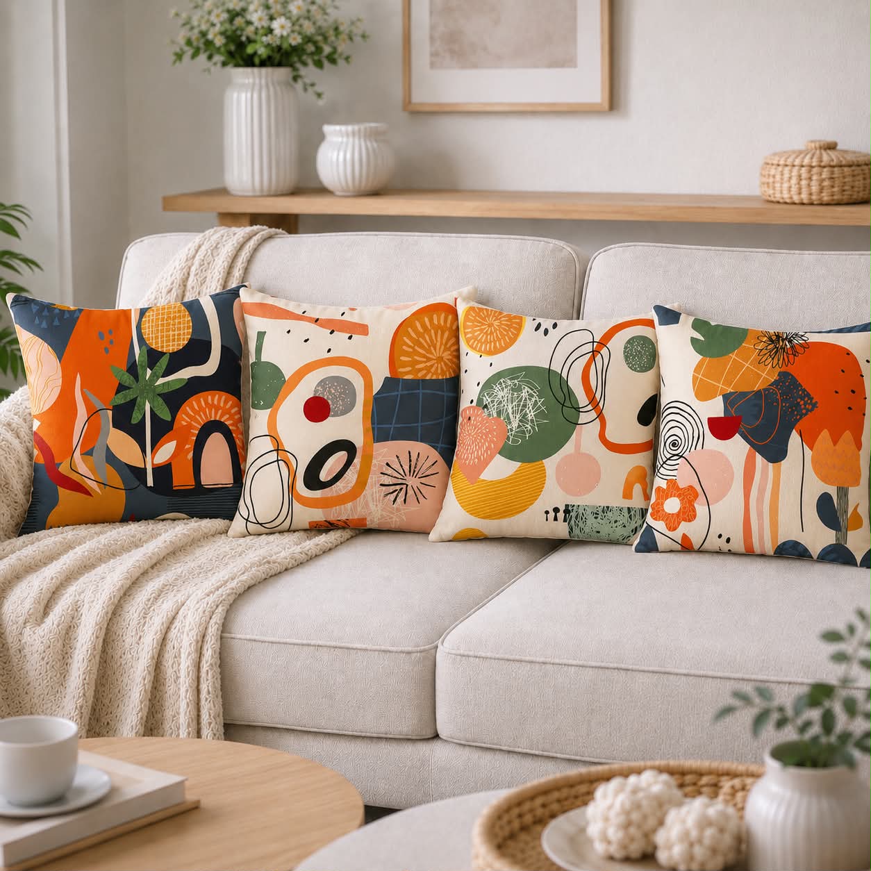 Cushion Cover Set 4 Pcs - Boho Design