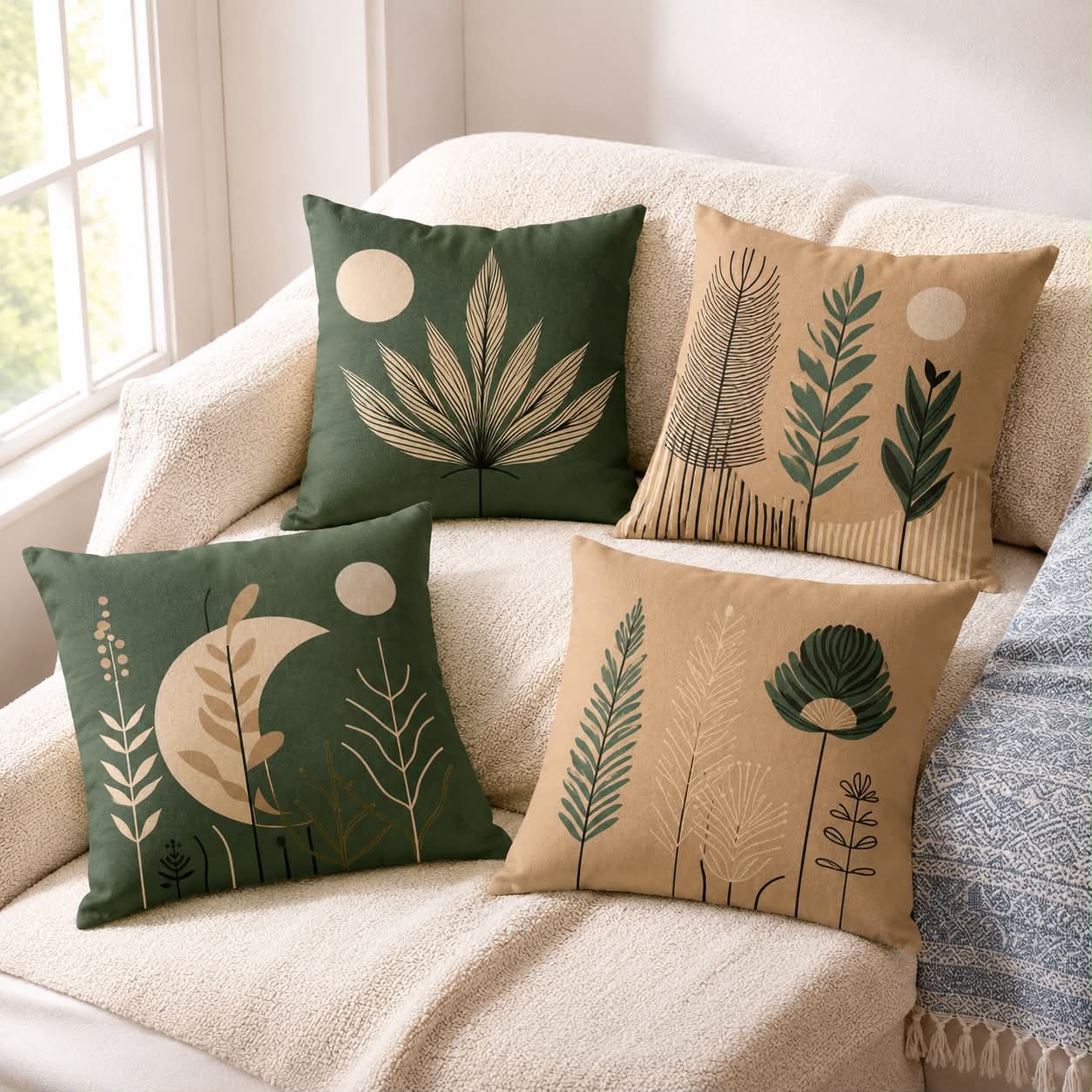 Cushion Cover Set 4 Pcs - Floral Design