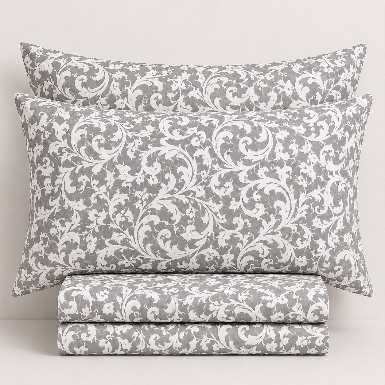 Oriental Coffee Fitted Bed Sheet Set – Soft & Breathable Printed Microfiber