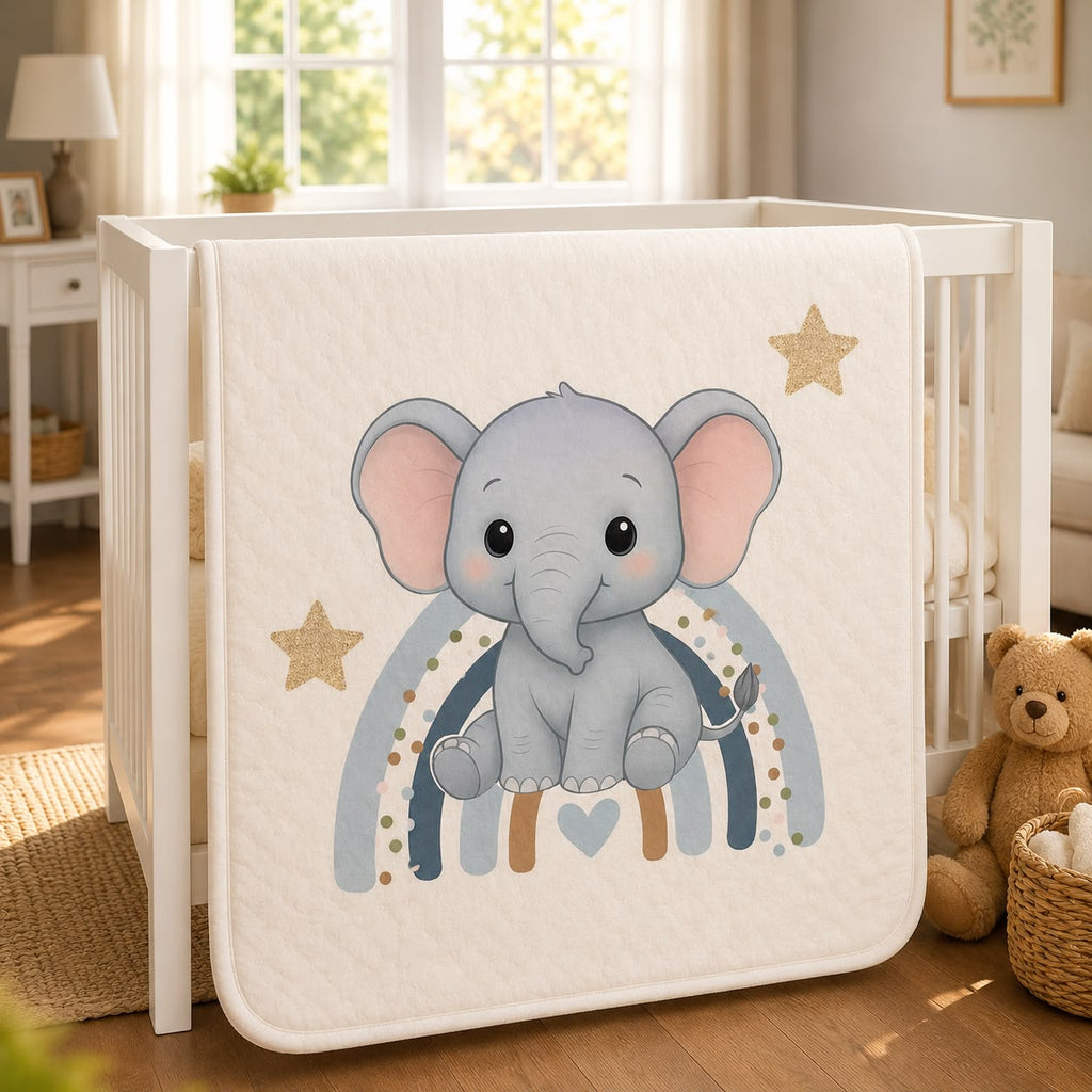 Baby Quilt & Pillow Set – Baby Elephant Design