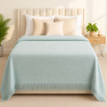 Summer Plain Coverlet - Lightweight Soft Bedspread Light Mint Color