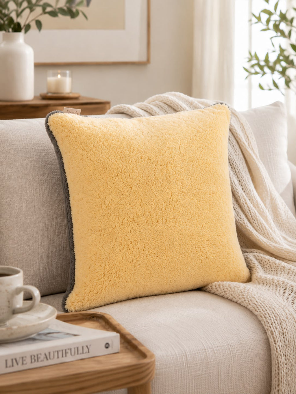 Double Face Fur Cushion – Soft & Cozy – 350GM