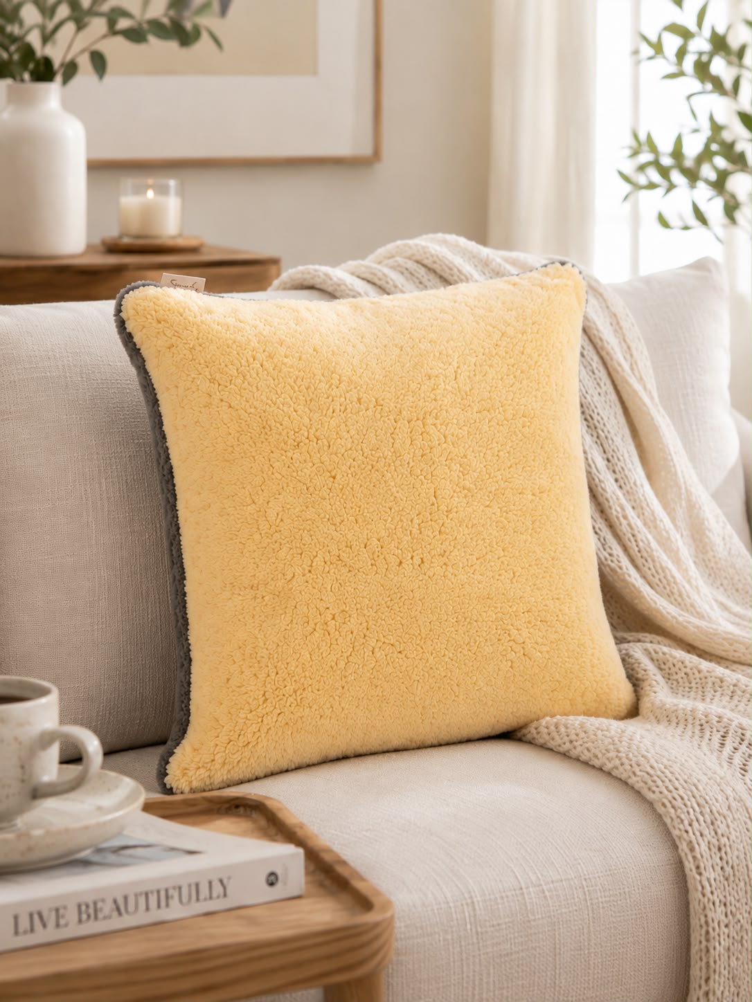 Double Face Fur Cushion – Soft & Cozy – 350GM