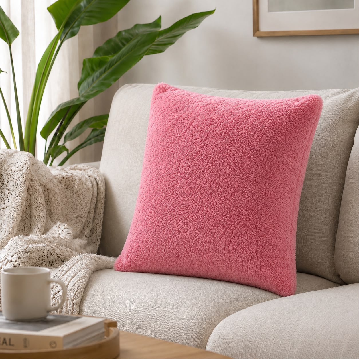 Double Face Fur Cushion – Soft & Cozy – 350GM