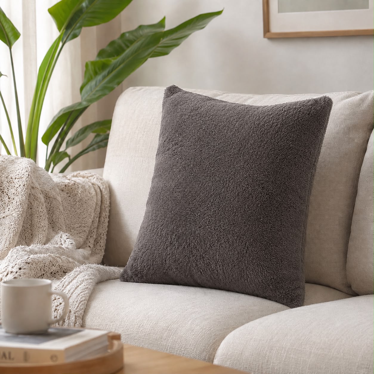 Double Face Fur Cushion – Soft & Cozy – 350GM