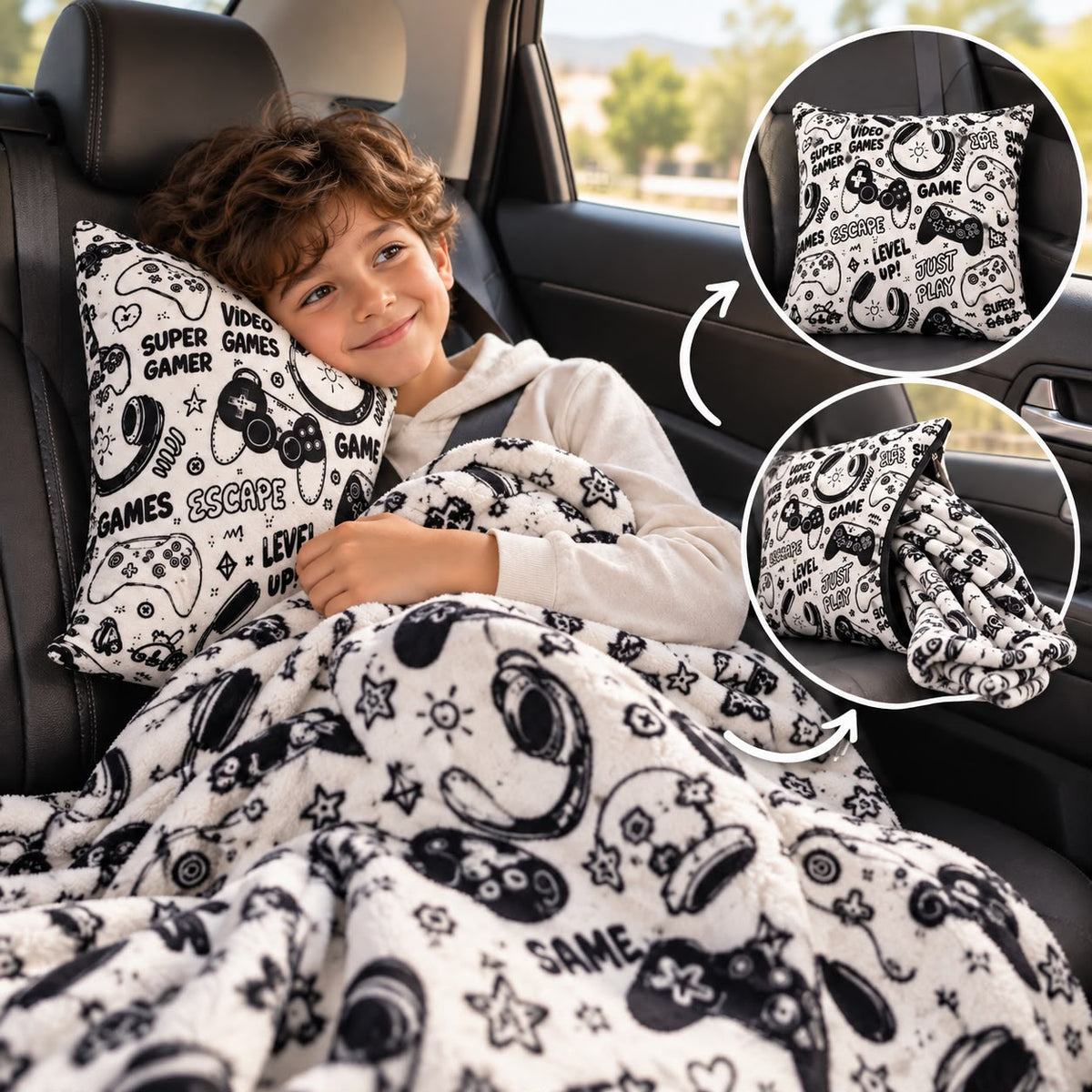 2 in 1 Light Blanket Cushion Game Design