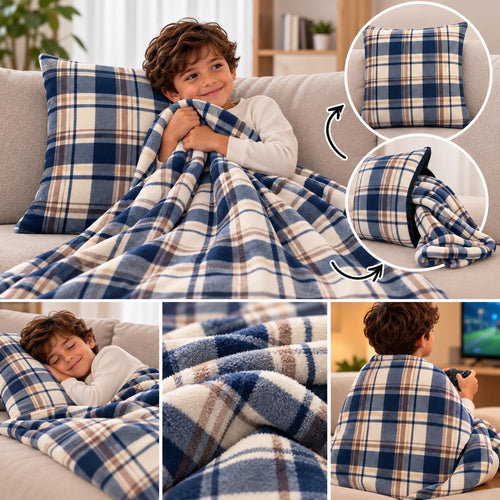 2 in 1 Light Blanket Cushion Classic Design