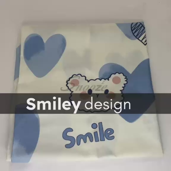 Smiley Long Pillowcase  – Soft & Breathable Blended Cotton