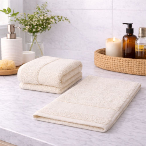 Pure Cotton Hand Towels – Grid Design 700 GSM