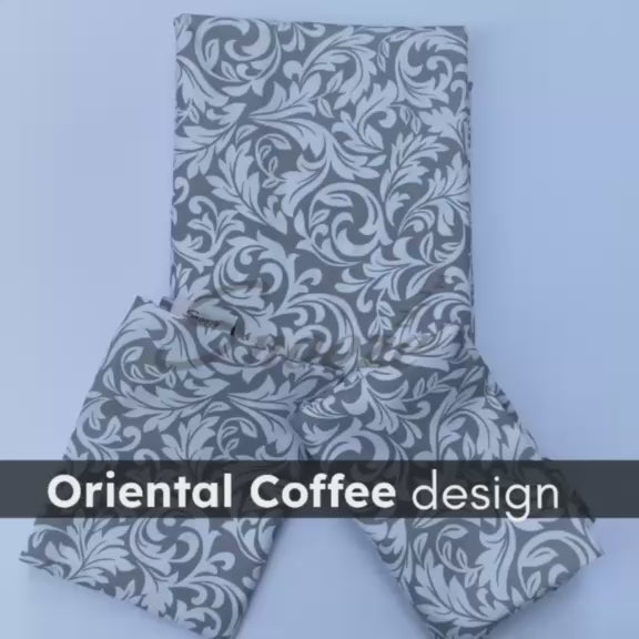 Oriental Coffee Flat Bed Sheet Set – Soft & Breathable Printed Microfiber
