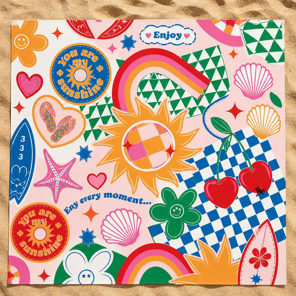 Beach Mat – Sandproof Outdoor Mat – Summer Pop Design