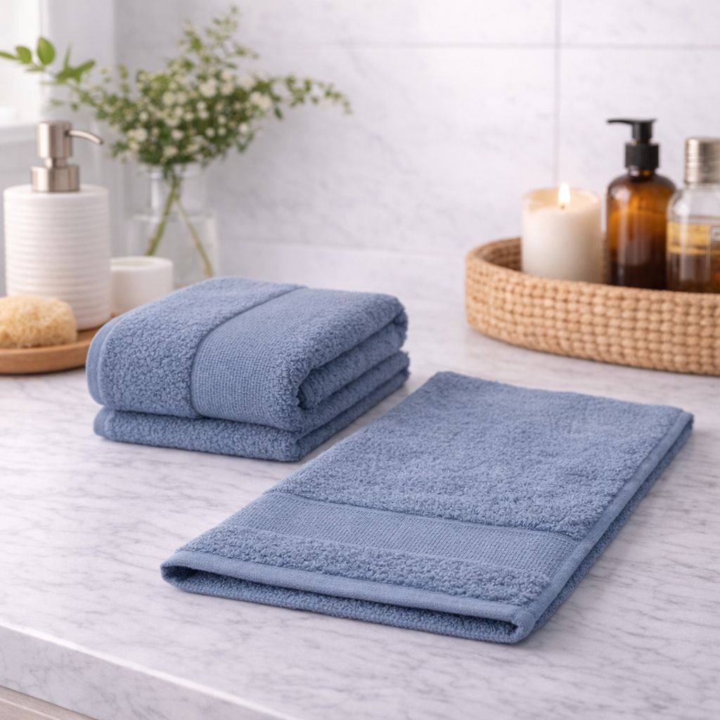 Pure Cotton Hand Towels – Grid Design 700 GSM