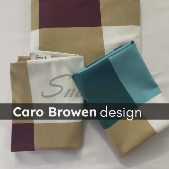 Brown Caro Fitted Bed Sheet Set – Soft & Breathable Printed Microfiber